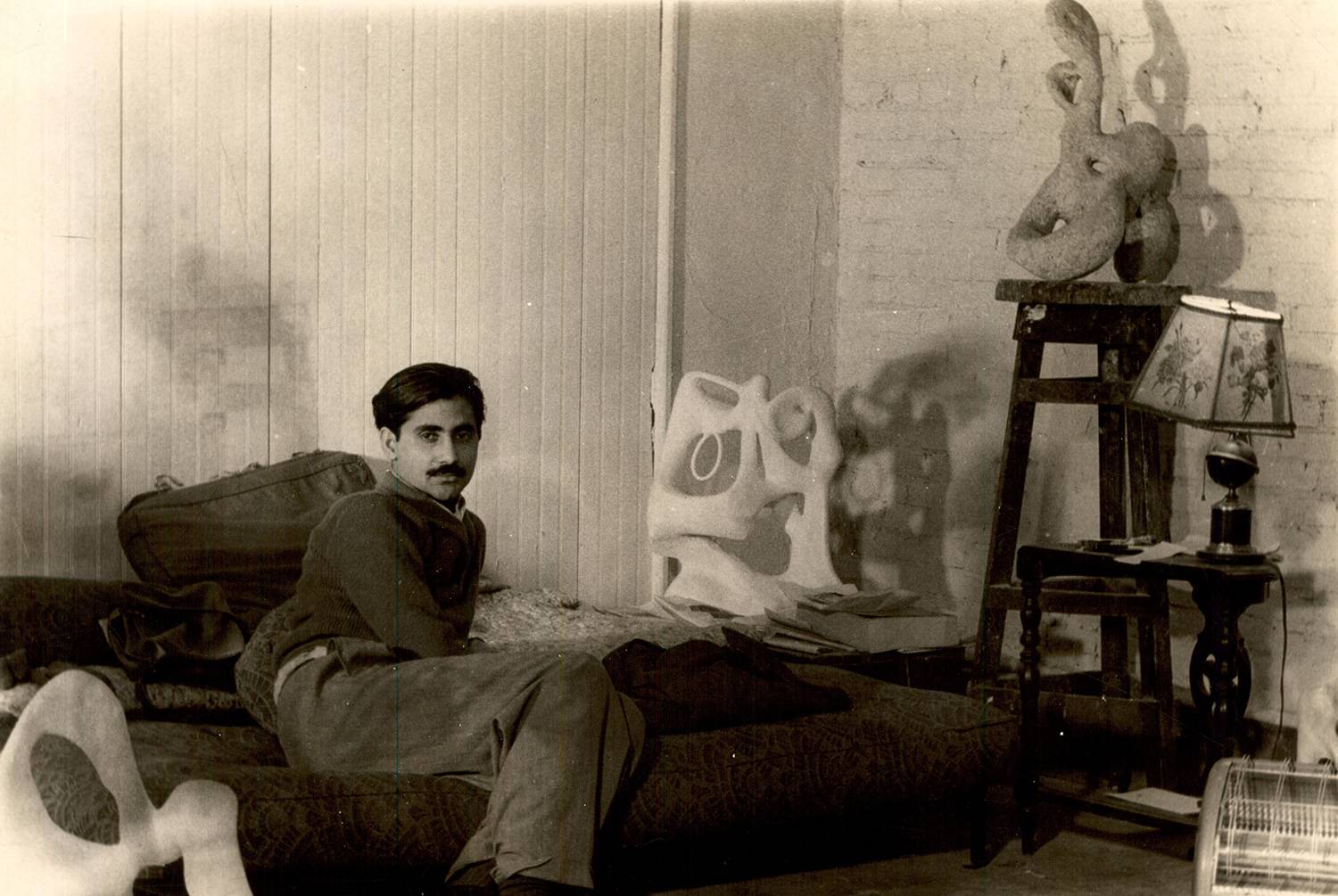 Sehgal with his work in a studio in New York
