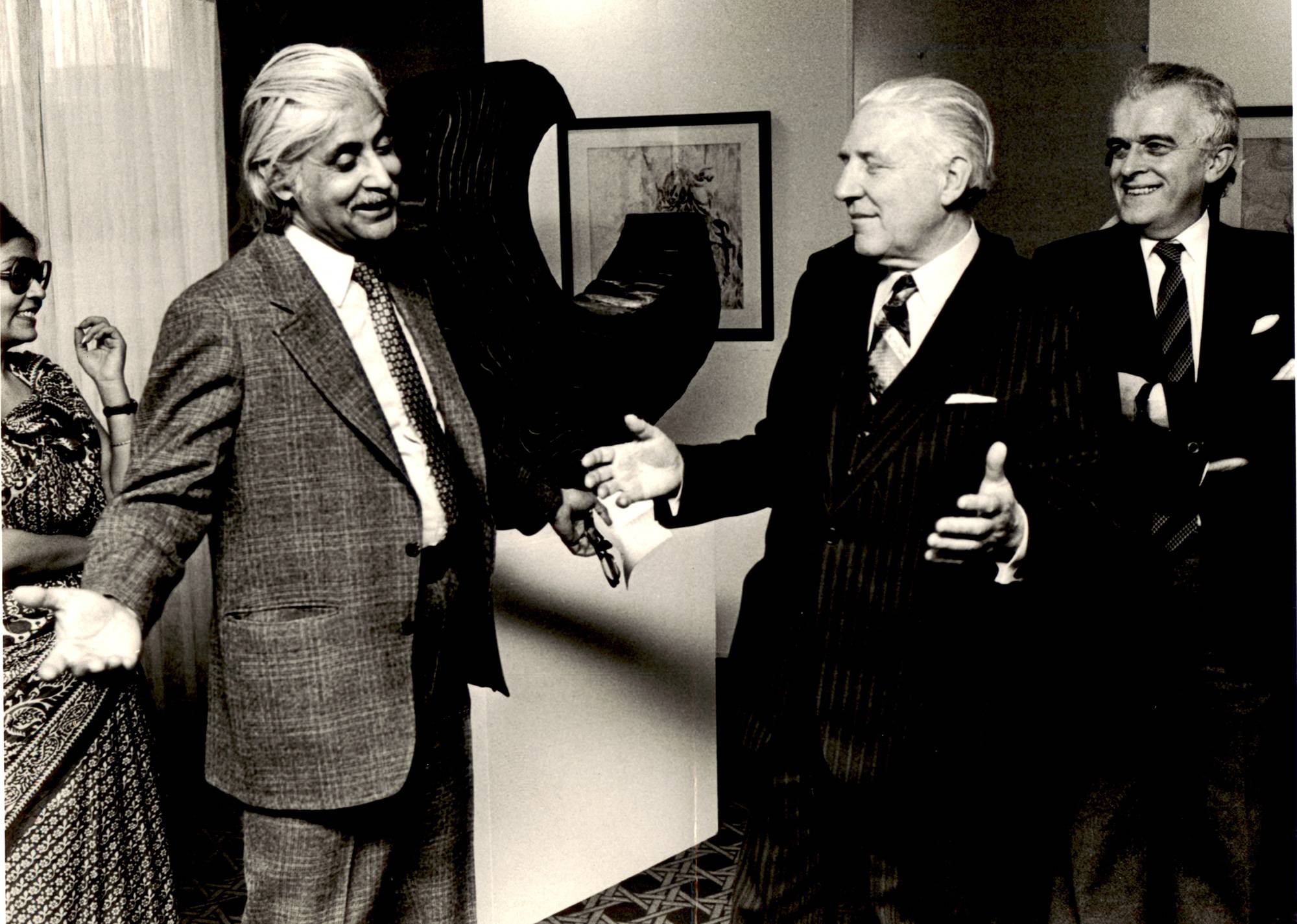 Artist with former Prime Minister Pierre Werner, Luxembourg 